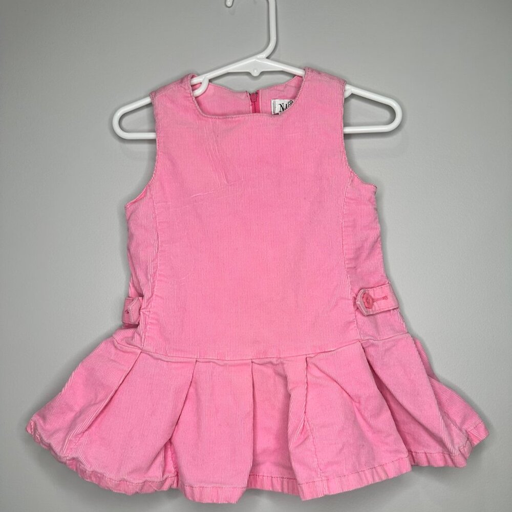 N-Kids Vintage Teachers Pet Pink Soft Velvet Dress Sz 18 Months 95% Cotton